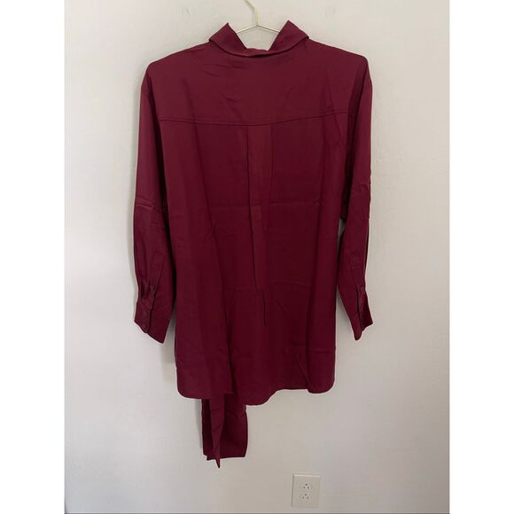 PIXIE MARKET Asymmetrical Tencel Tunic Button Down Shirt Size Small NWT - Picture 5 of 5